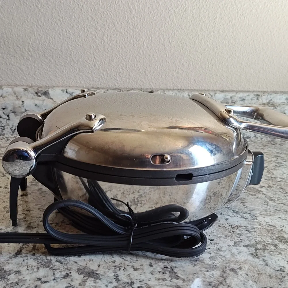 All-Clad Waffle Maker Classic Round Silver 6071 SL Stainless Steel 800W